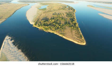 Sandy Island On The Volga River