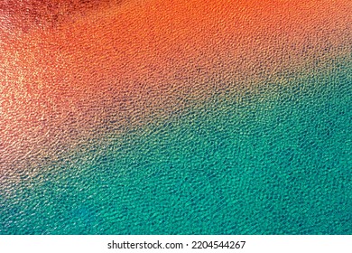 Sandy seashore, view from above. Artistic green orange gradient color - Shutterstock ID 2204544267
