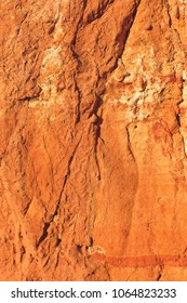 Sandy soil, red clay, yellow clay, cut of soil, beautiful layers of earth