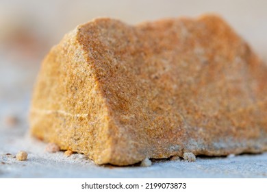 Sandy Stone Of Orange Color Close Up