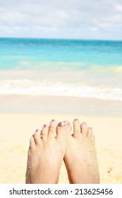 Sandy Toes On Beach 