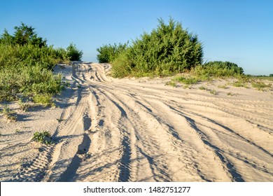 Sandy Trail In Nebraska Sandhills On A Shore Of The Dismal River