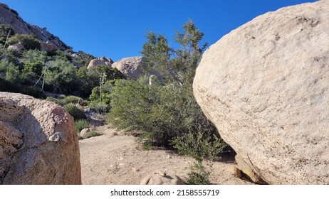 Sandy Wash With Boulders, High Desert, California