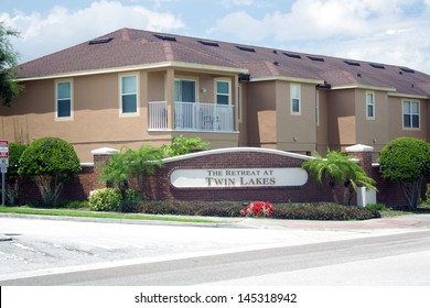 SANFORD, FL - JULY 7, 2013: The Gated Entrance To The Retreat At Twin Lakes In Sanford, Florida, On July 7, 2013, Where George Zimmerman Fatally Shot Treyvon Martin.