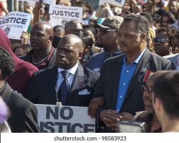 SANFORD, FL-MARCH 26: Jamal Bryant And Jesse Jackson March In Support Of Trayvon Martin On March 26, 2012 In Sanford Florida.