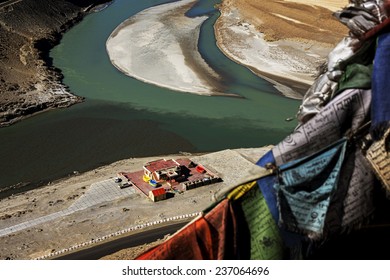 Sangam Indus and Zanskar Rivers meeting in Leh Ladakh