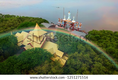 Sanggar Agung Temple , Iconic Surabaya Landmark bordering the kenjeran beach, Surabaya Indonesia