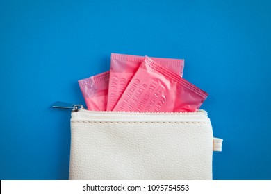 Sanitary Pads In Individual Packing In Handbag