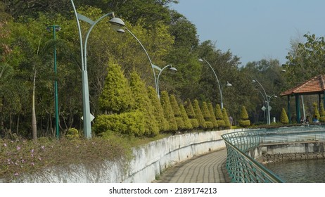 Sankey Tank, Malleswaram, Bangalore, Karnataka, India - February 13 2022 : Beautiful Natural Scenery Of Sankey Tank Bangalore. Tourist Places In Karnataka India.