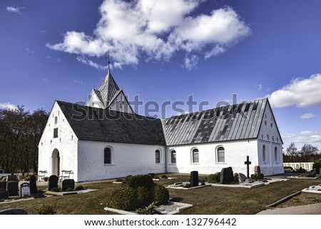 Sankt Clemens church on the island Romo in the Danish wadden sea