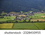 Sankt Margarethen im Lungau countryside view in Austria. Rural summer landscape in Salzburg State, Austria.