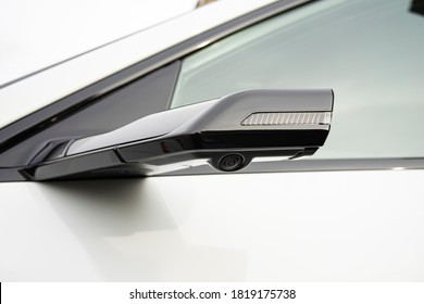 Sankt-Petersburg, Russia - September 20 2020: New Audi E-tron Rearview  Camera Mirror