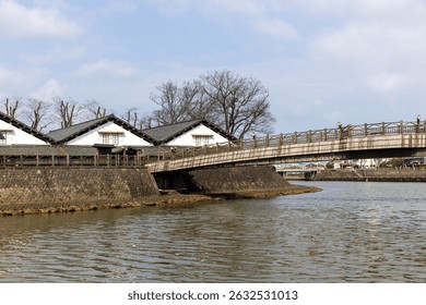Sankyo Warehouse from the opposite bank of the Nida river