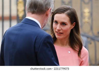 Sanna MARIN, Prime Minister Of Finland  Arrives To Attend In A Meeting Of The European Political Community In Prague, Czechia On October 6, 2022.