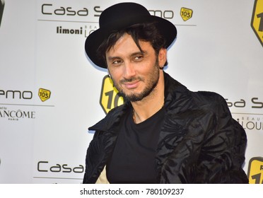 Sanremo Italy, February 7, 2017: Radio 105 Interview Fabrizio Moro Lounge Room Casa Sanremo Palafiori