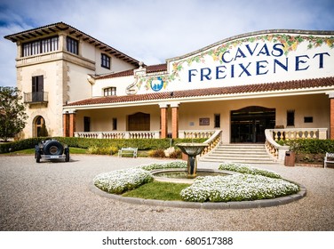 SANT SADURNI - FEBRUARY 29: Entrance to Freixenet headquarters on February 29, 2016 in Sant Sadurni, Spain. Freixenet is Spanish wine producer.