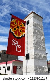 SANTA ANA, CALIFORNIA - 11 NOV 2022: SAC Banner On The Campus Of Santa Ana College.