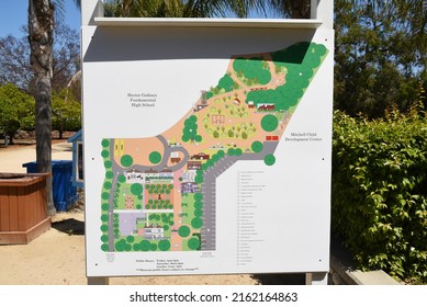 SANTA ANA, CALIFORNIA - 15 APRIL 2017: Map Showing The Grounds At Heritage Museum Of Orange County. 