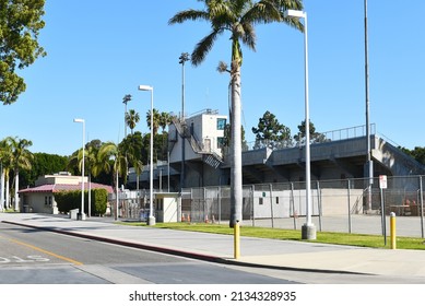 SANTA ANA, CALIFORNIA - 9 MAR 2022: Santa Ana Stadium, Also Known As Eddie West Field Or The Santa Ana Bowl, Is A City-owned 9,000 Person Stadium Located In Downtown Santa Ana. 