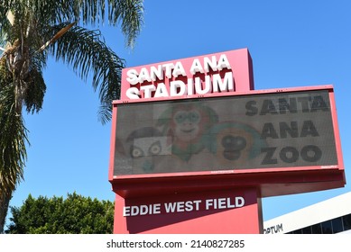 SANTA ANA, CALIFORNIA - 9 MAR 2022: Sign At The Santa Ana Stadium, Also Known As Eddie West Field Or The Santa Ana Bowl, Is A City-owned 9,000 Person Stadium Located In Downtown Santa Ana. 