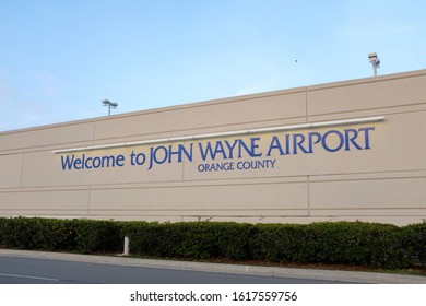 Santa Ana, California / United States - January 16, 2020: John Wayne Airport (SNA) Welcome Sign