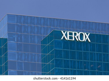 SANTA ANA, CA/USA - APRIL 16, 2016: Xerox Regional Headquarters Office. Xerox Corporation Is An American Corporation That Sells Business Services And Document Technology Products.