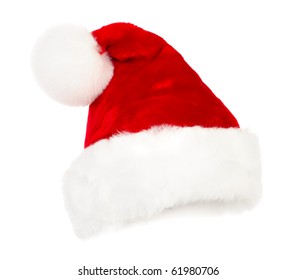 Santa Caps Isolated Over White Background Stock Photo 61980706 ...