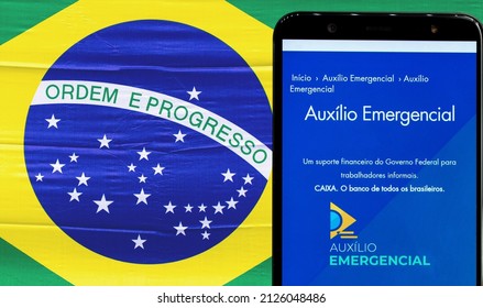 Santa Catarina Brazil. February 17, 2022. Emergency Aid From The Brazilian Federal Government For Informal Workers During The COVID-19 Pandemic.