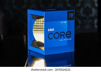 SANTA CLARA, Calif. November 7, 2021:  Intel Core I9 Gaming PC Processor In The Retail Box