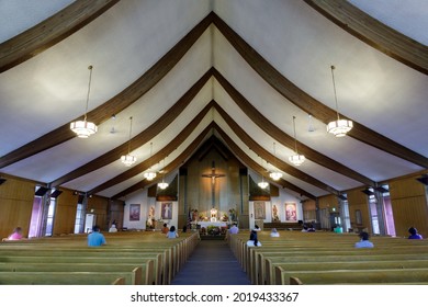 Santa Clara, California - August 3, 2021: Our Lady of Peace Church and Shrine in Santa Clara, California, USA.