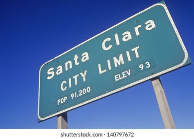 Santa Clara City Limit Sign, Santa Clara, Silicon Valley, California