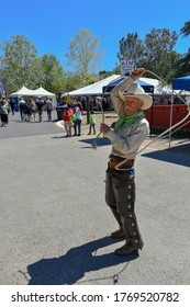 Santa Clarita, Ca. USA April 2019 - The Cowboy Festival at Hart Park was filled with the old west era.  Cowboy camps, trick roping, costume era, and many other activities of the western culture.