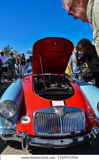 Santa Clarita, Ca. USA October 19, 2019 - The Hot\
Wheels Legends Tour came to town and cars of every design were on\
display in hopes of winning.  Spectators came to enjoy the outdoor\
event in So. Cal.