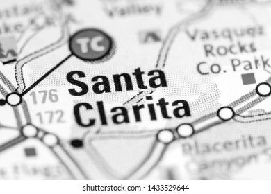 Santa Clarita. California. USA On A Map