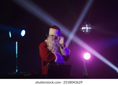 Santa Claus DJing at Christmas Party - Powered by Shutterstock