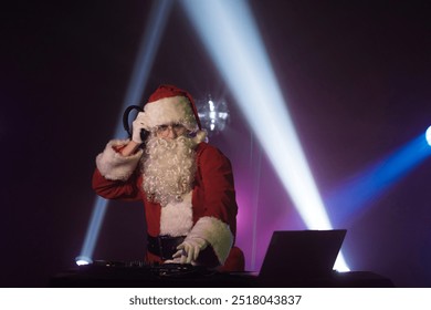 Santa Claus DJing at Christmas Party - Powered by Shutterstock