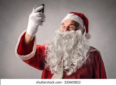 Santa Claus Doing A Selfie