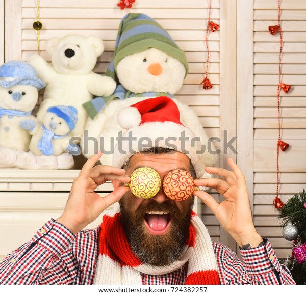 Santa Claus Funny Face Tree Decoration Stock Photo Edit Now