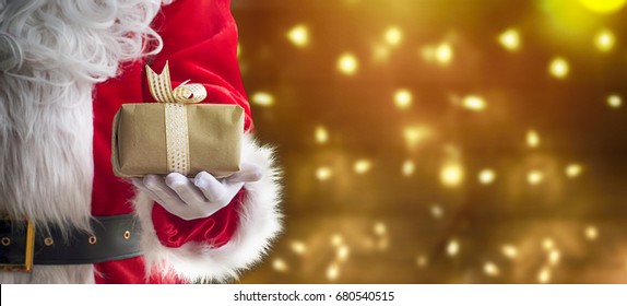 Santa Claus With Gift Box