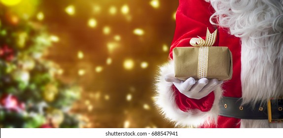 Santa Claus With Gift Box