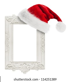 Santa Claus Hat Hung On The Vintage Frame