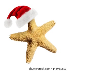 Santa Claus hat on starfish - Powered by Shutterstock