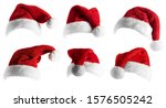 Santa Claus Hat set isolated over white background