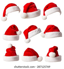 Santa Claus hats isolated on white background