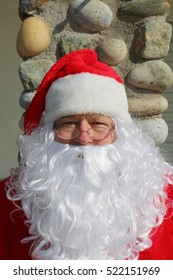 Santa Claus Head Shot. Santa Head Shot. Santa Claus Studio Head Shot. Head Shot In Black And White. Smiling Santa Claus.
