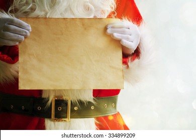 Santa Claus Holding Letter