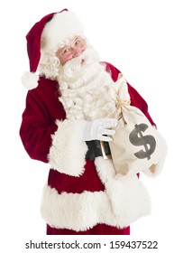 Santa Claus Holding Money Bag