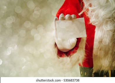 Santa Claus Holding Visit Card