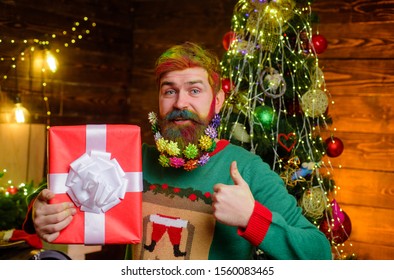 7,449 Handsome Santa Claus Holding Present Images, Stock Photos ...