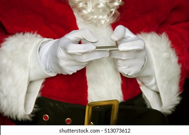 Santa Claus With The Mobile Phone